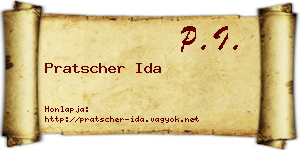 Pratscher Ida névjegykártya